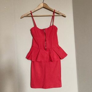 Bershka spaghetti strap peplum dress